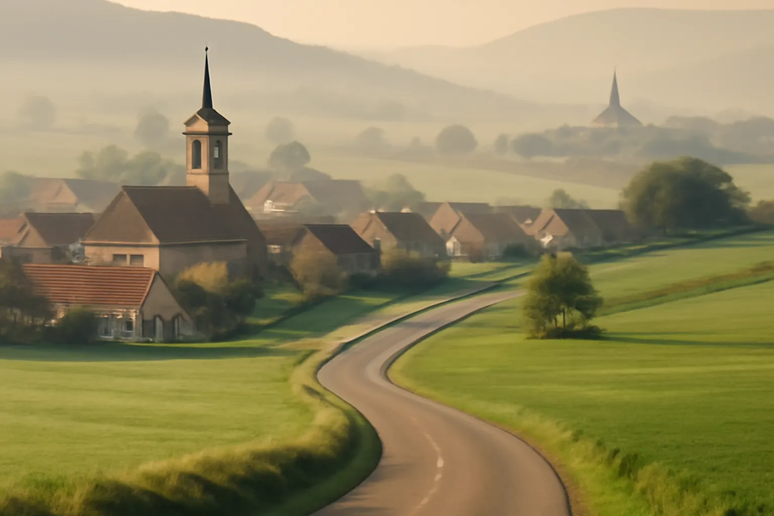 Petit groupe de paroissiens laïcs préparant une célébration dans une église de village
